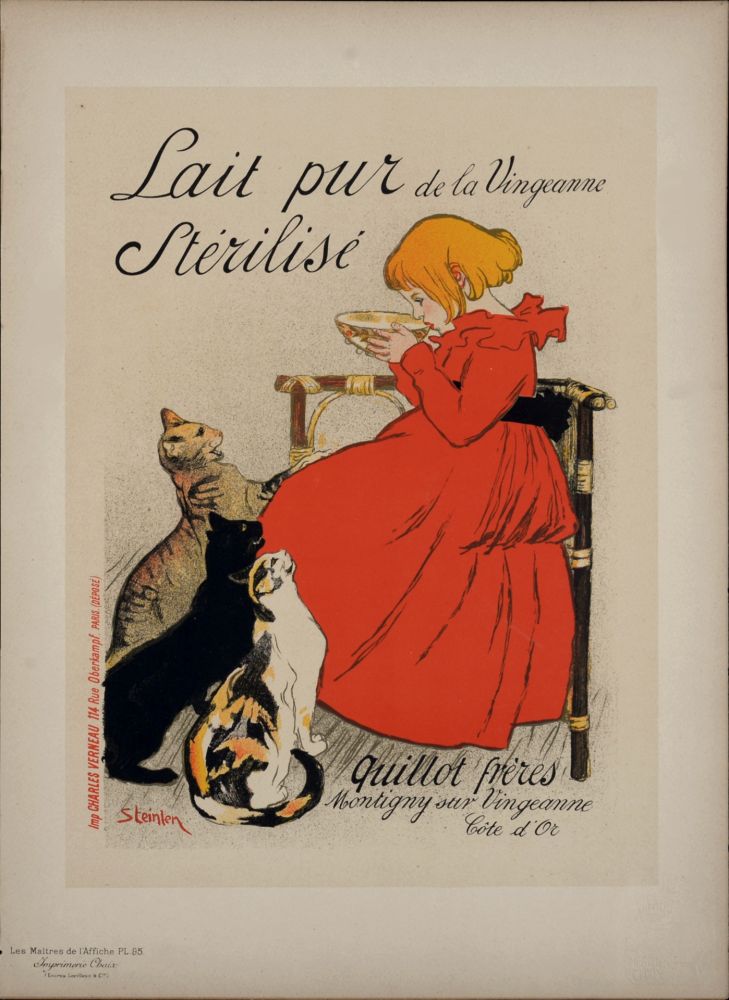 Lithograph Steinlen - Les Maîtres de l'Affiche : Lait Pur Stérilisé de la Vingeanne, 1897