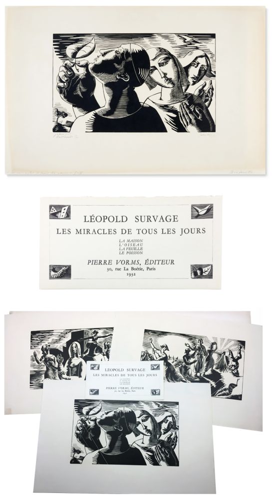 Woodcut Survage - LES MIRACLES DE TOUS LES JOURS. Paris : Pierre Vorms, 1932 - RARISSIME SUITE SIGNÉE. 