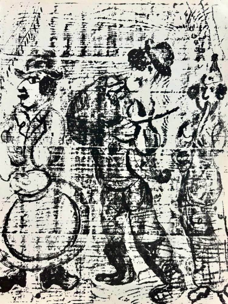 Lithograph Chagall - Les musiciens vagabonds 