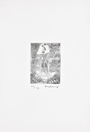 Engraving Alechinsky - Les métiers 01: Le pêcheur