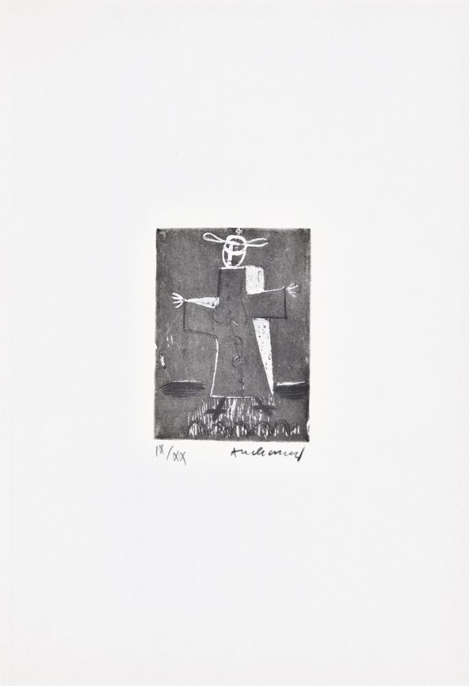 Engraving Alechinsky - Les métiers 04: Le curé