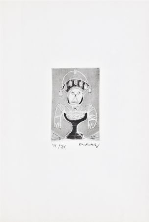 Engraving Alechinsky - Les métiers 06: Le coiffeur