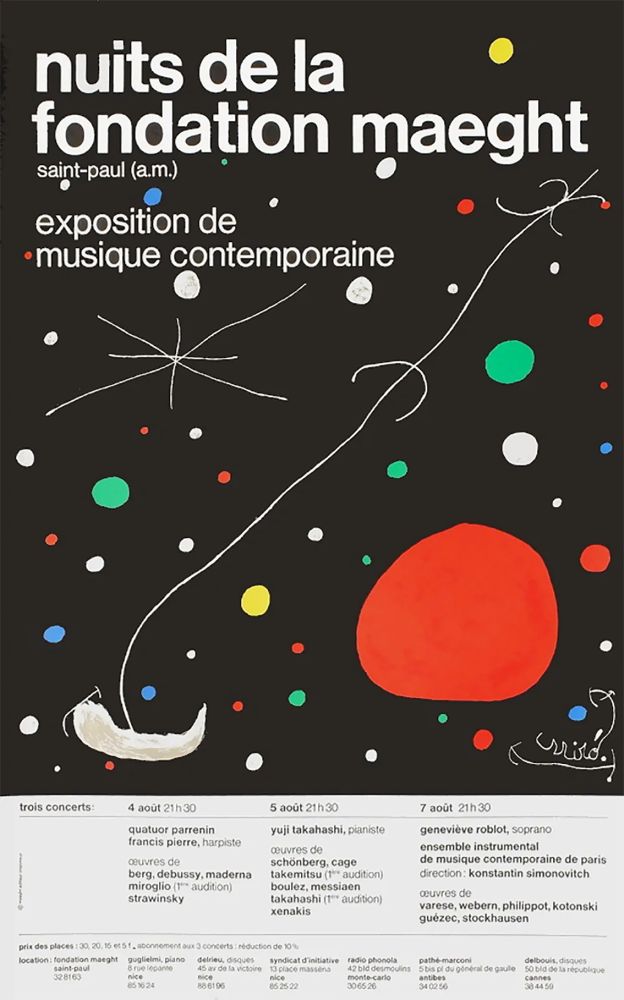 Lithograph Miró - LES NUITS DE LA FONDATION MAEGHT (1967).