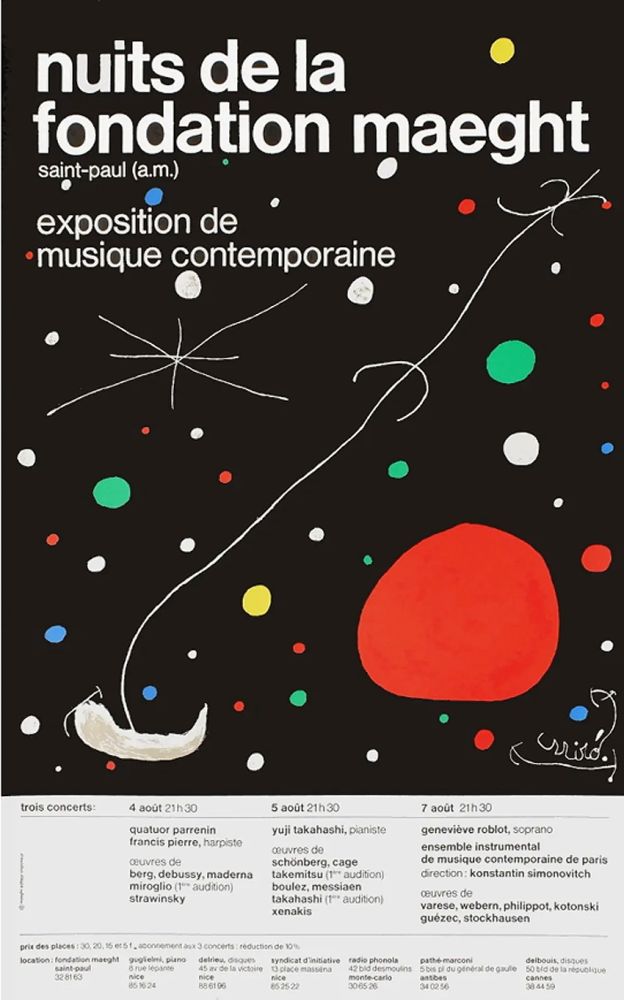 Poster Miró - LES NUITS DE LA FONDATION MAEGHT (1967). Affiche originale