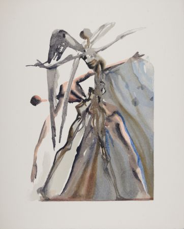 Woodcut Dali - Les Négligents, 1963
