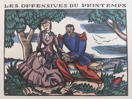 Woodcut Daragnès - Les offensives du printemps