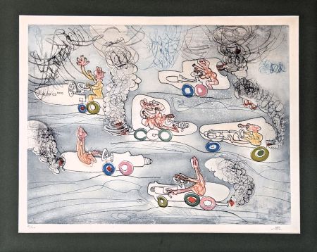 Etching And Aquatint Matta - Les Oh! Tomobiles 