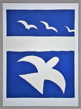 Lithograph Braque (After) - Les oiseaux