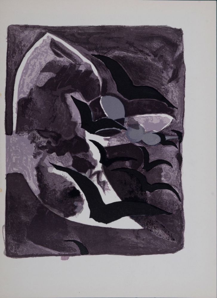 Lithograph Braque - Les oiseaux de nuit, 1964