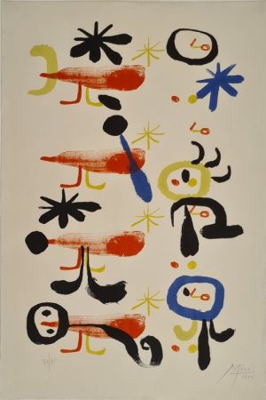 Lithograph Miró - Les Oiseleurs I 