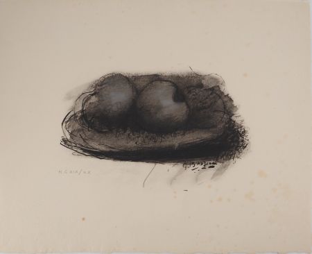 Lithograph Braque - Les pommes