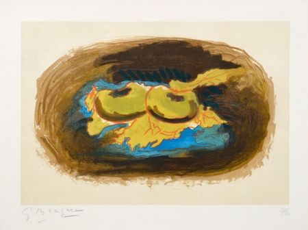 Lithograph Braque - Les Pommes et Feuilles (Apples and Leaves), 1958