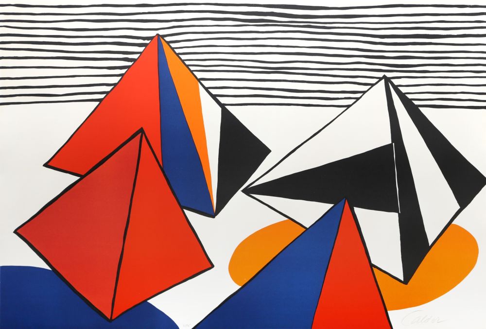 Lithograph Calder - Les Pyramides Grandes