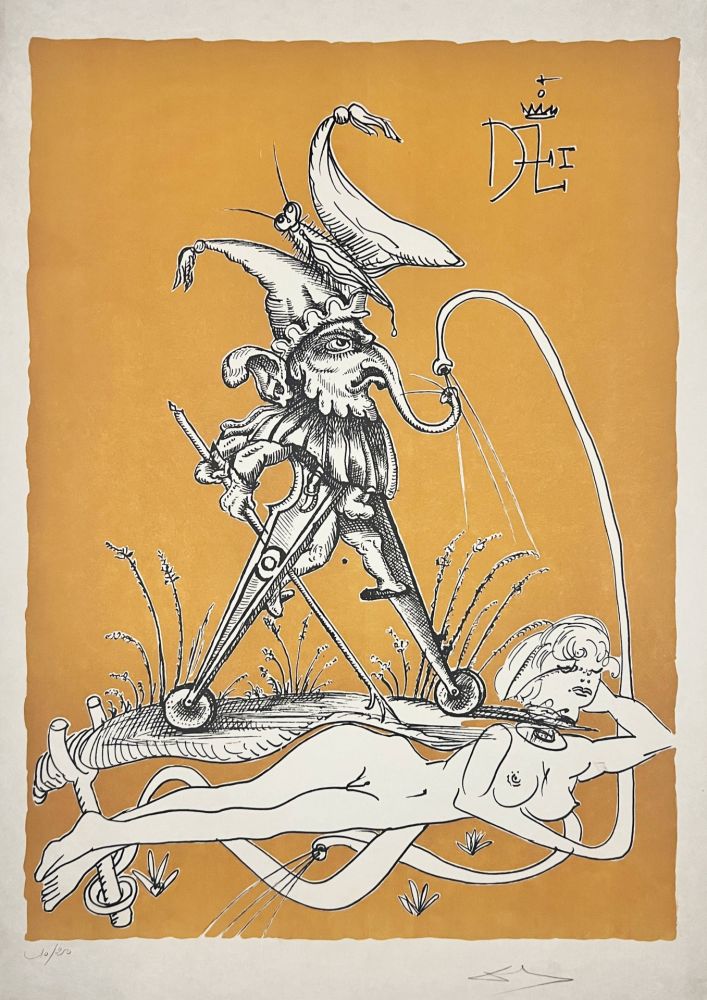 Lithograph Dali - Les Songes Drôlatiques de Pantagruel, Planche VII