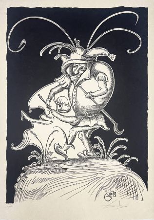 Lithograph Dali - Les Songes Drôlatiques de Pantagruel, Planche XIX