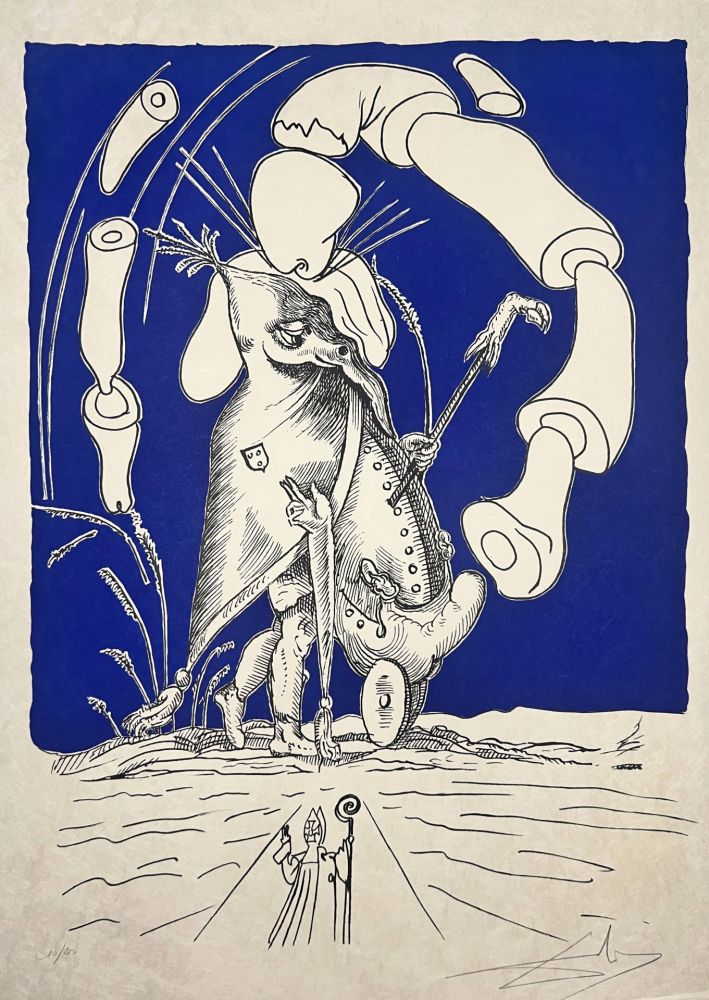 Lithograph Dali - Les Songes Drôlatiques de Pantagruel, Planche XVI