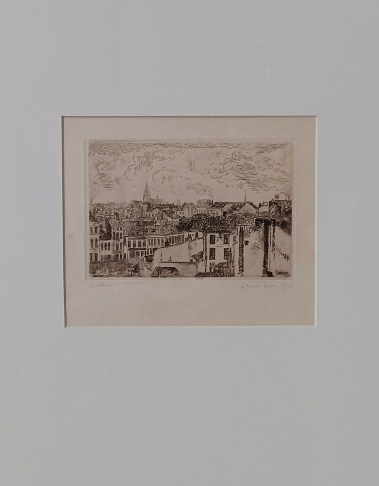 Etching Ensor - Les Toits a Ostende