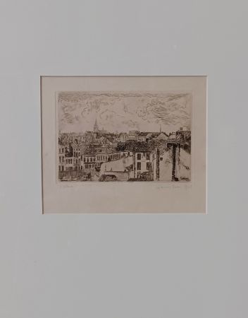 Etching Ensor - Les Toits a Ostende