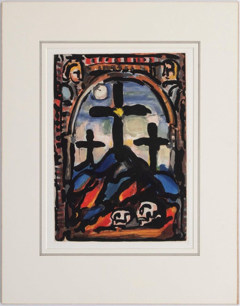 Aquatint Rouault - Les tres croix