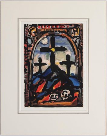 Aquatint Rouault - Les tres croix