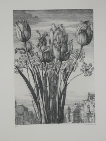 Engraving Desmazières - Les tulipes