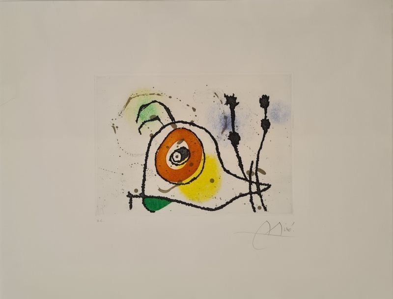 Etching And Aquatint Miró - L'escargot enjoué 