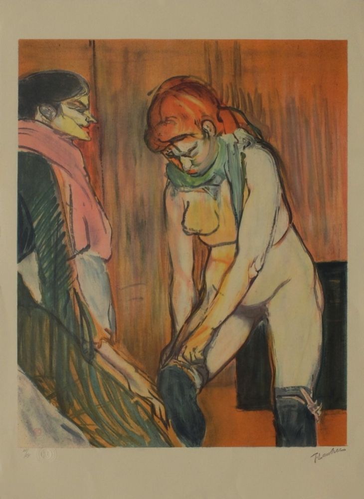 Lithograph Toulouse-Lautrec - L'Essayage des bas II