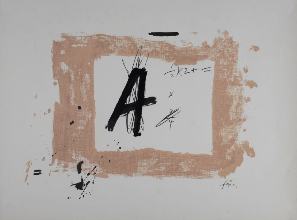 Lithograph Tàpies - Lette A, 1976