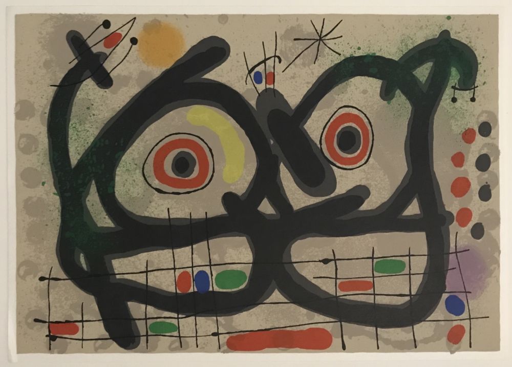 Lithograph Miró - Lezard aux Plumes d'or (M.447)