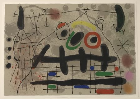 Lithograph Miró - Lezard aux Plumes d'or (M.461)