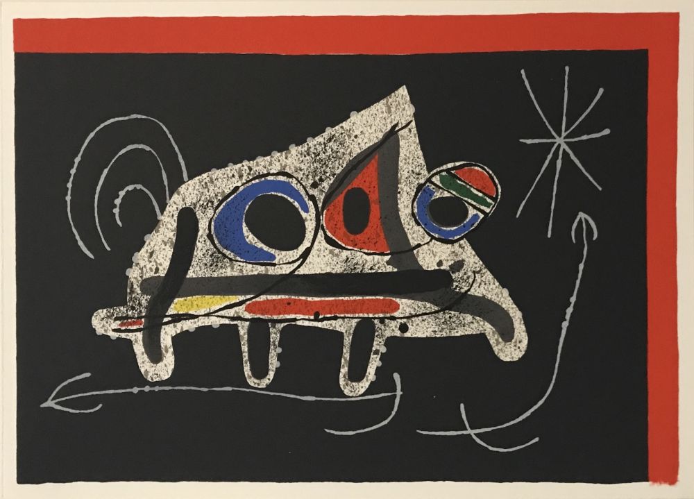 Lithograph Miró - Lezard aux Plumes d'or (M.790)