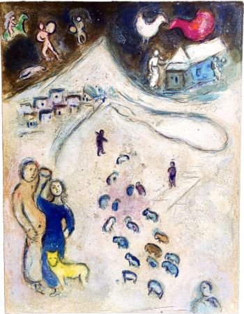 Lithograph Chagall - L'HIVER (Winter, from Daphnis & Chloé. 1961)