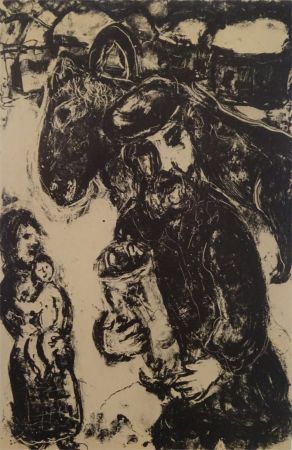 Lithograph Chagall - L'Homme a la Thora