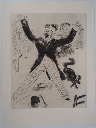 Etching Chagall - L'homme heureux (Nozdriov)