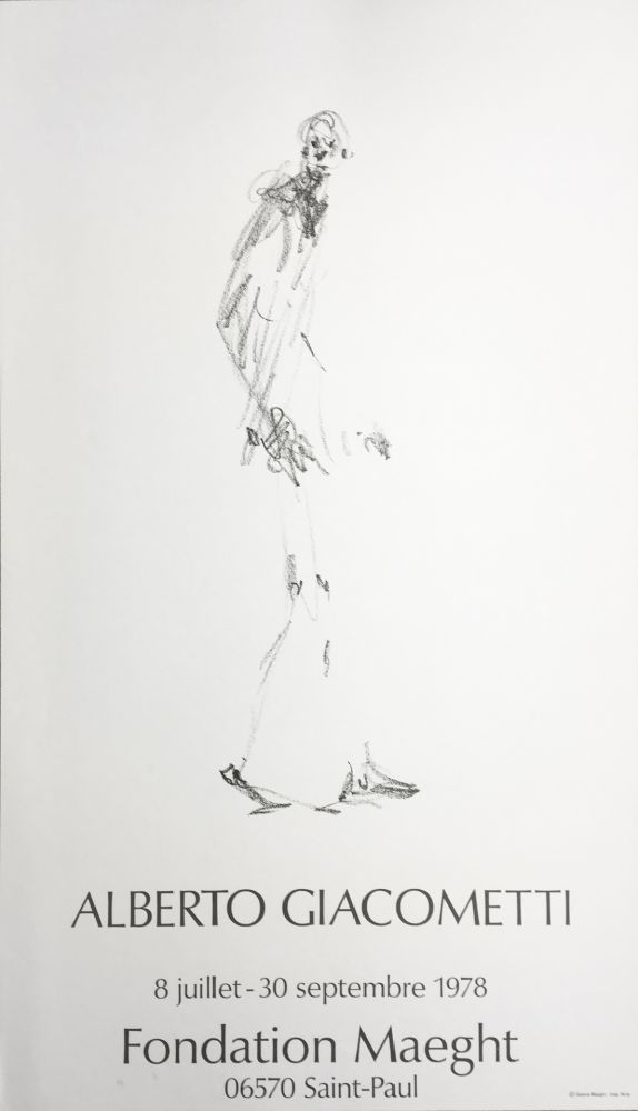 Poster Giacometti - L'HOMME QUI MARCHE. Fondation Maeght du 8 juillet au 30 septembre 1978.