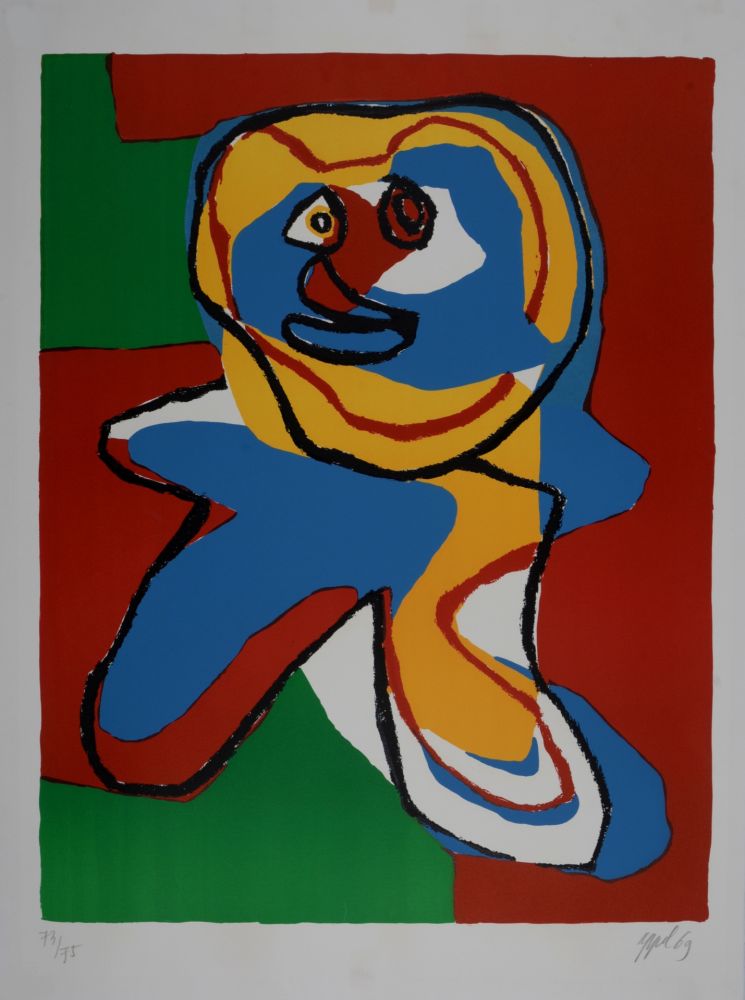 Lithograph Appel - L'homme souriant, 1969 - Hand-signed