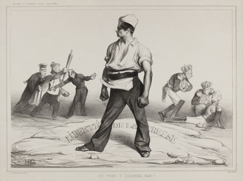 Lithograph Daumier - Liberté de la Presse - Ne vous y frottez pas!