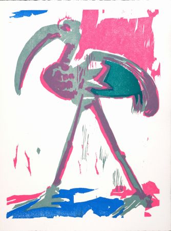 Woodcut Lorjou - L'Ibis, 1965