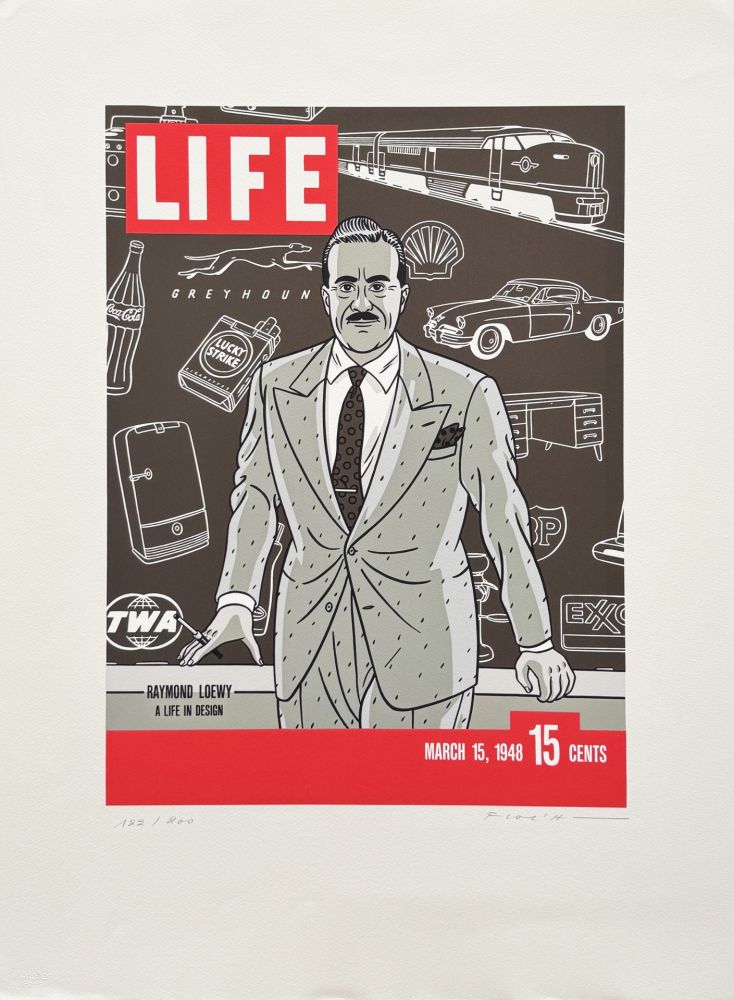 Screenprint Floc'h - Life - Raymond Loewy