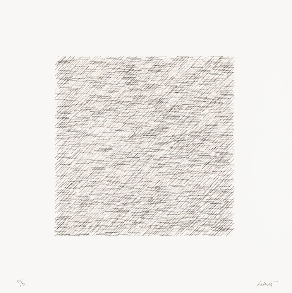Lithograph Lewitt - Lines of One Inch in Four Directions and All Combinations 03 (70122)