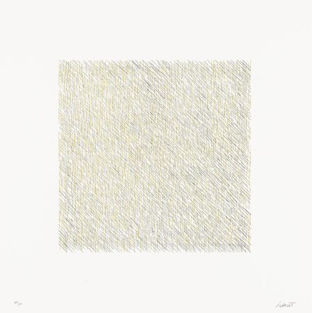 Lithograph Lewitt - Lines of One Inch in Four Directions and All Combinations 04 (70121)