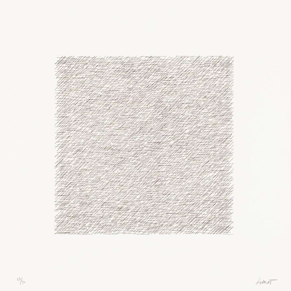 Lithograph Lewitt - Lines of One Inch in Four Directions and All Combinations 06 (70120)