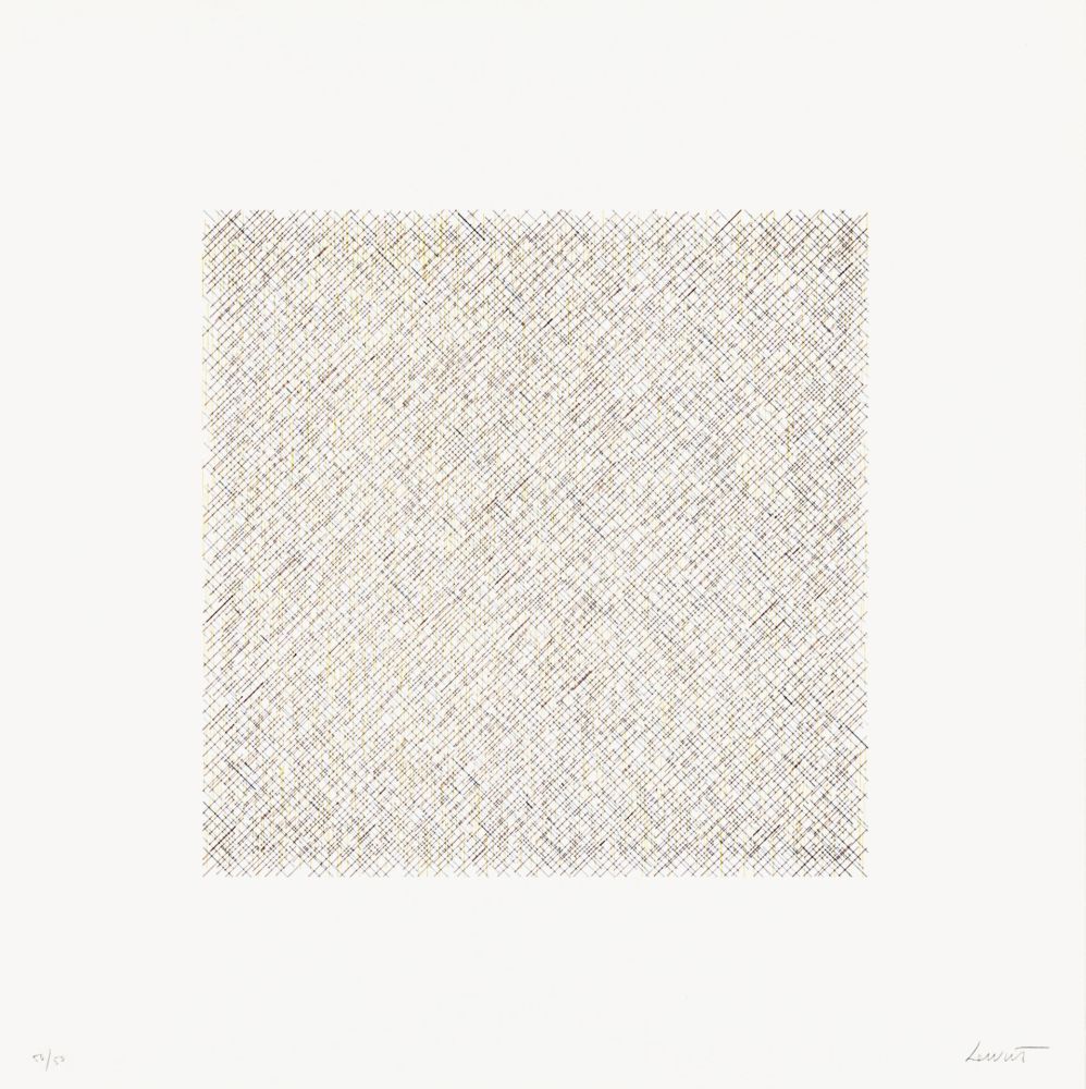 Lithograph Lewitt - Lines of One Inch in Four Directions and All Combinations 10 (70125)