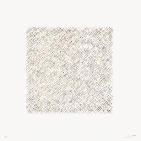 Lithograph Lewitt - Lines of One Inch in Four Directions and All Combinations 10 (70125)