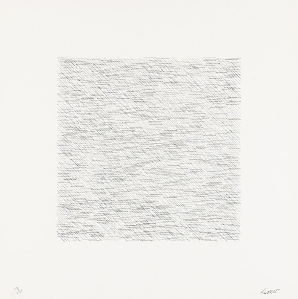 Lithograph Lewitt - Lines of One Inch in Four Directions and All Combinations 12 (70123)