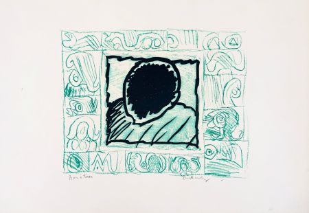 Linocut Alechinsky - Lino-litho, Planche VI