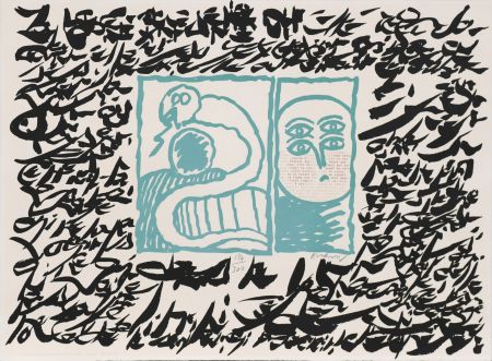 Linocut Alechinsky - Linolog II