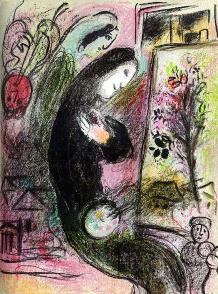 Lithograph Chagall - L'Inspire M. 398