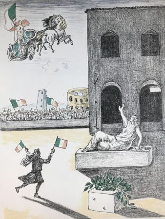 Lithograph De Chirico - L'Italia del centenario 