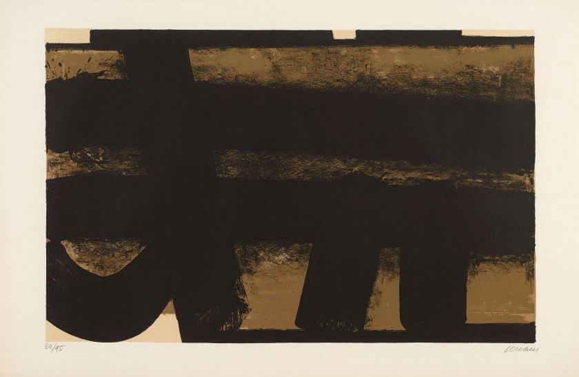 Lithograph Soulages - Lithographie 35 – 1974